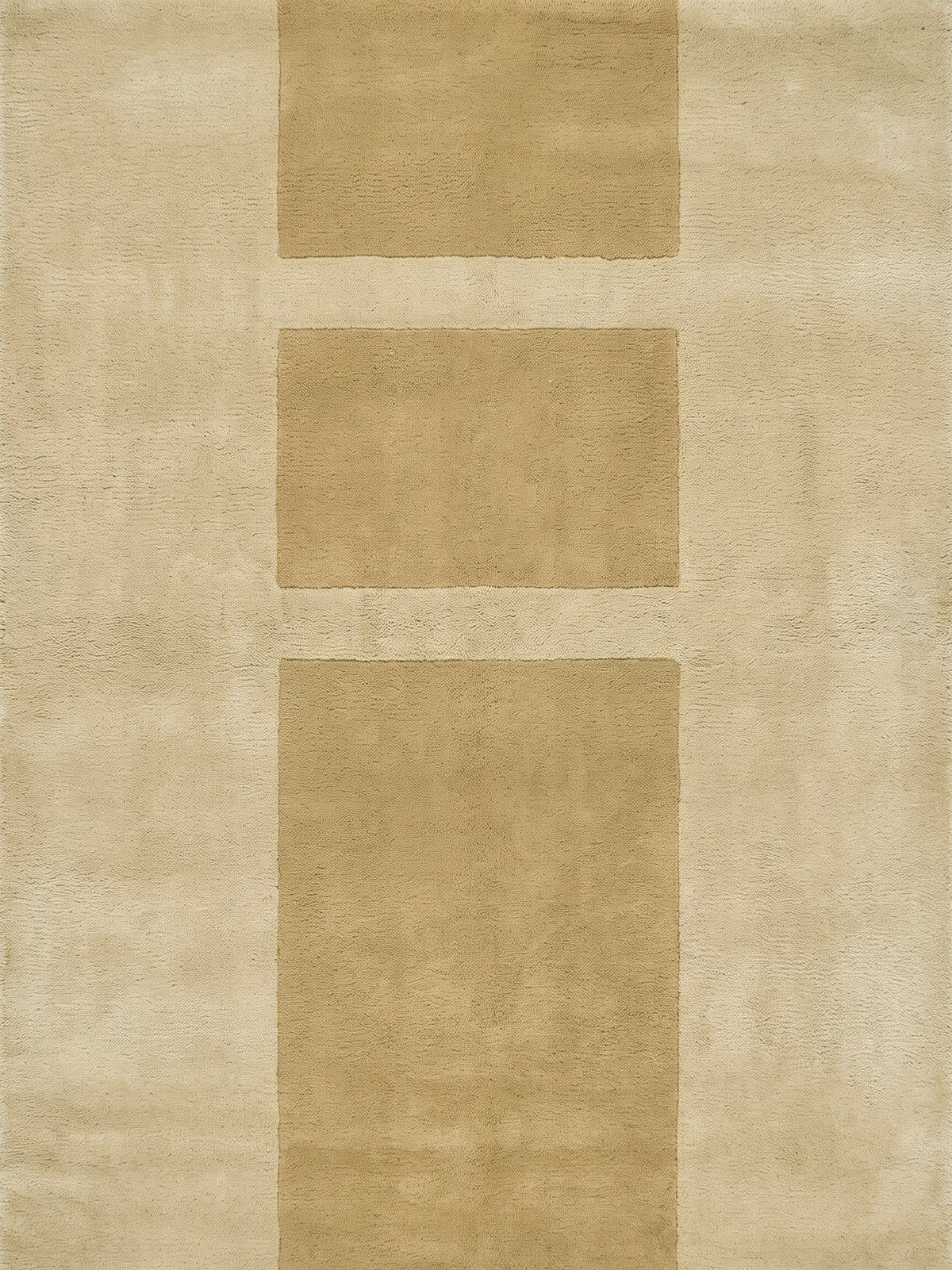 Article 242 camel color block merino wool hand-knotted rug by Bond Street, full view