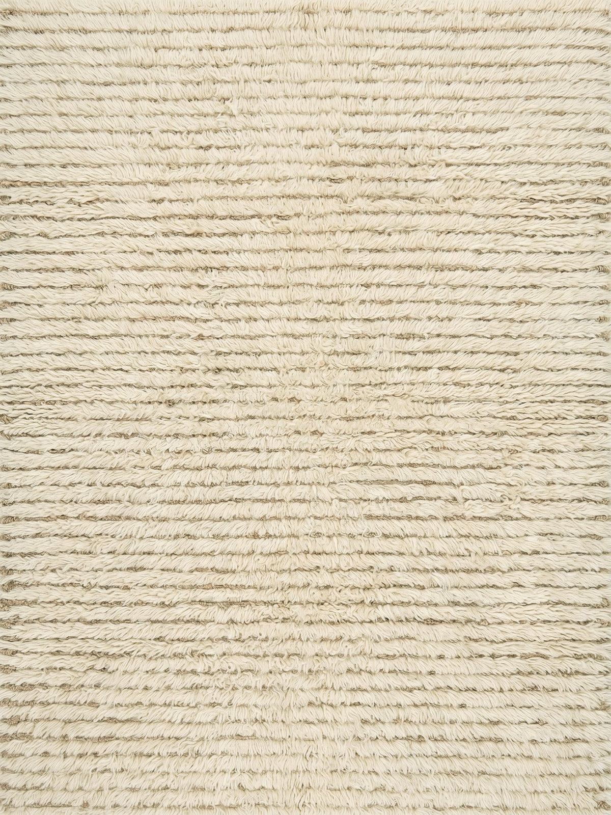 Article 411 ivory ribbed texture alpaca and linen handwoven rug by Bond Street, full view